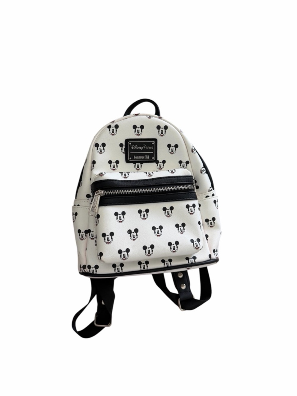 Disney Loungefly White and Black Mickey Pattern Mini Backpack